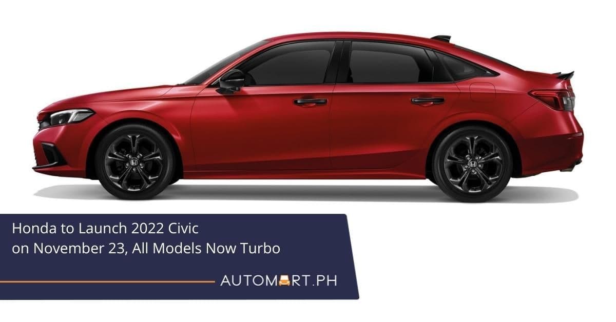 Honda to launch 2022 Civic on November 23, all models now turbo
