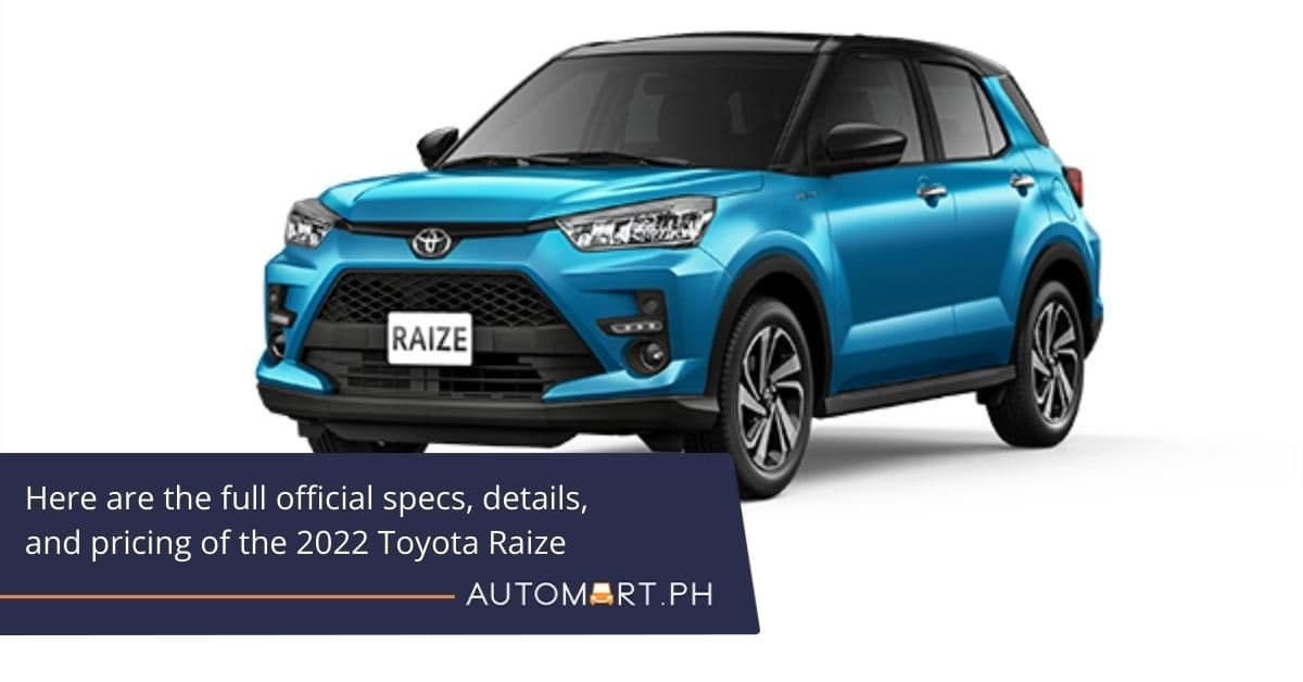 Here are the full official specs, details, and pricing of the 2022 Toyota Raize