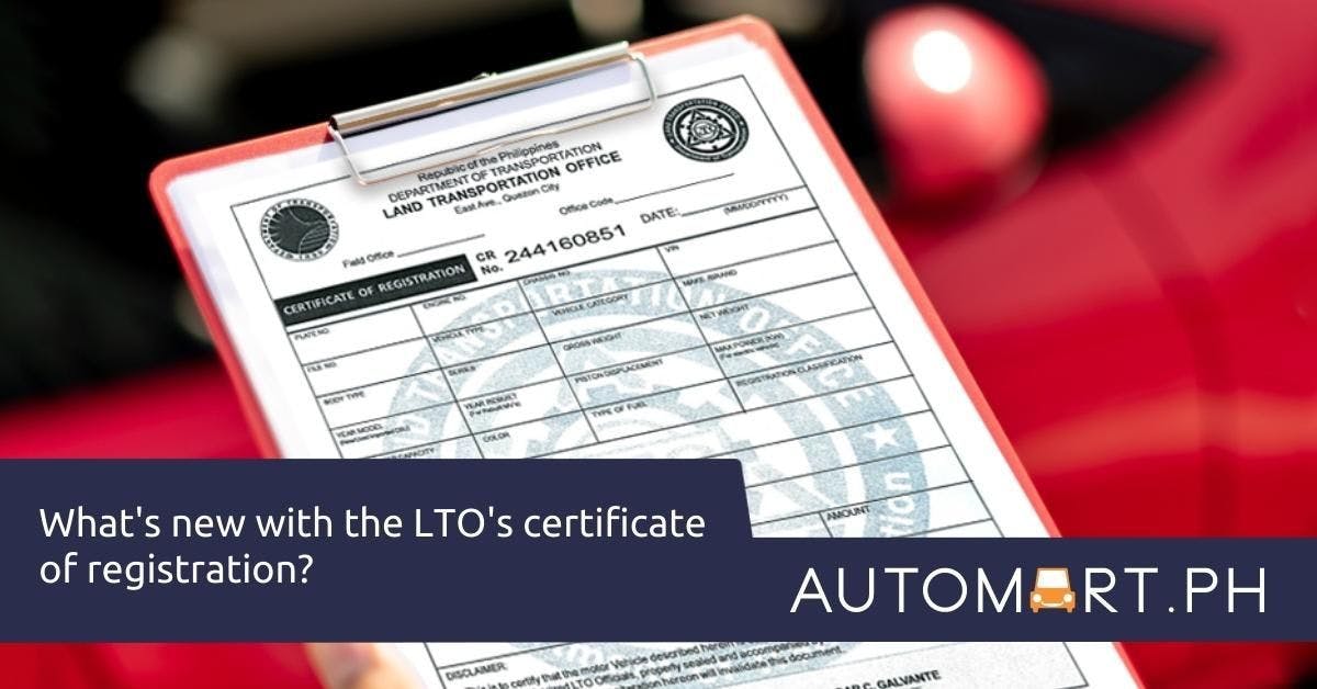 What’s new with the LTO’s certificate of registration?