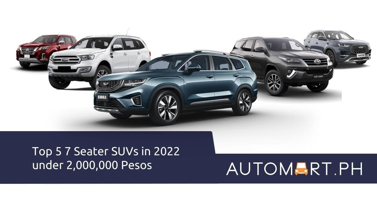 Top 5 7 Seater SUVs in 2022 under 2,000,000 Pesos